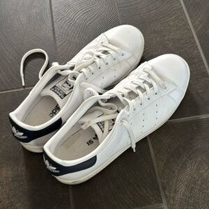 Adidas Stan Smith White & Blue Adidas. Size 12.  Good condition.